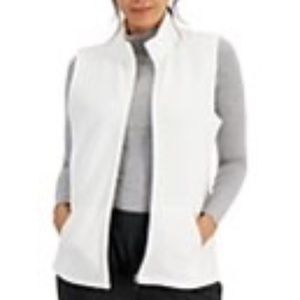 Women's Vest, fleece, white